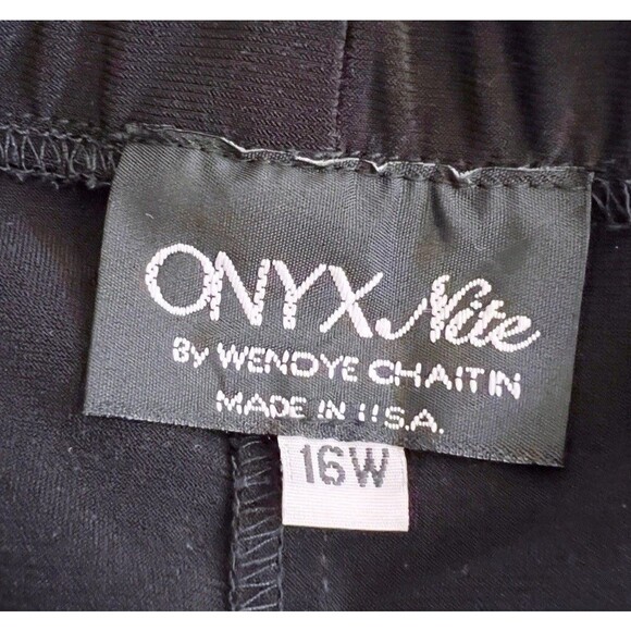 Vintage Onyx Nite Black Prom Dress 16W Maxi Gown Plus Size 90s Y2K Goth Glam - Picture 8 of 8